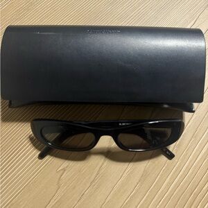 Saint Laurent Black Rectangular Sunglasses